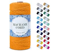Uiopa Corda Macrame 2mm x 200m, Filo Macrame Corda Cotone Macramè Filo, 3 Fili Cordoncino Cotone Spago Colorata, Cordino per Borse Uncinetto Arazzo da Parete Artigianato Fai Da Te Appendini per Piante