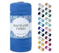 Uiopa Corda Macrame 2mm x 200m, Filo Macrame Corda Cotone Macramè Filo, 3 Fili Cordoncino Cotone Spago Colorata, Cordino per Borse Uncinetto Arazzo da Parete Artigianato Fai Da Te Appendini per Piante