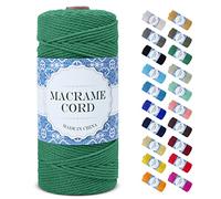 Uiopa Corda Macrame 2mm x 200m, Filo Macrame Corda Cotone Macramè Filo, 3 Fili Cordoncino Cotone Spago Colorata, Cordino per Borse Uncinetto Arazzo da Parete Artigianato Fai Da Te Appendini per Piante