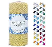 Uiopa Corda Macrame 2mm x 200m, Filo Macrame Corda Cotone Macramè Filo, 3 Fili Cordoncino Cotone Spago Colorata, Cordino per Borse Uncinetto Arazzo da Parete Artigianato Fai Da Te Appendini per Piante