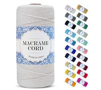 Uiopa Corda Macrame 2mm x 200m, Filo Macrame Corda Cotone Macramè Filo, 3 Fili Cordoncino Cotone Spago Colorata, Cordino per Borse Uncinetto Arazzo da Parete Artigianato Fai Da Te Appendini per Piante