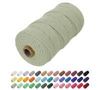 Uiopa Corda Macrame 2mm x 200m, Filo Macrame Natural Cordoncino Cotone Corda Colorata, Cordino per Borse Uncinetto, Arazzo da Parete, Cesto di Piante Appeso, Decorazioni Fai Da Te (Fagiolo Verde)