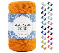 Uiopa Corda Macrame, Filo Macrame Corda Cotone, 4 Fili Cordoncino Cotone Spago Colorata, Cordino per Borse Uncinetto Arazzo da Parete Artigianato Fai Da Te Appendini per Piante