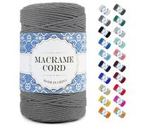 Uiopa Corda Macrame, Filo Macrame Corda Cotone, 4 Fili Cordoncino Cotone Spago Colorata, Cordino per Borse Uncinetto Arazzo da Parete Artigianato Fai Da Te Appendini per Piante