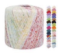 Uiopa Filo Cotone per Uncinetto, 1mm x 125m Filo Uncinetto per Borse, Gomitoli Cotone Multicolore per Uncinetto e Lavori Scialli, Cappelli, Centrini, Decorazioni, Fai Da Te, Artigianato