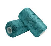 Uiopa Filo Macrame 1,5mm x 400m, Corda Macrame in Nylon Cordino per Borse Uncinetto, Filo Blu Pavone Chiaro per Ferri e Uncinetto, Fai da Te, Decorazioni, Artigianato