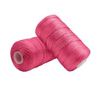 Uiopa Filo Macrame 1,5mm x 400m, Corda Macrame in Nylon Cordino per Borse Uncinetto, Filo Rosa Rossa per Ferri e Uncinetto, Fai da Te, Decorazioni, Artigianato