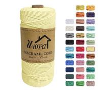 Uiopa Macrame Corda 2mm x 200m, Filo di Cotone 3 Strand Twisted, Filo Macrame Spago Colorato per Artigianato Fai da Te Piante da Appendere Acchiappasogni