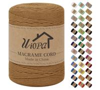 Uiopa Macrame Corda 3mm x 300m Albicocca Macramè Filo Corda di Cotone Naturale Spago Colorato Cordino per Borse Uncinetto, Wall Hanging, Decorazioni, Bomboniere Fai da Te, Piante da Appendere