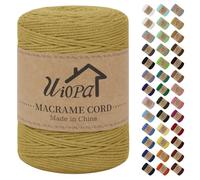 Uiopa Macrame Corda 3mm x 300m Caffè Macramè Filo Corda di Cotone Naturale Spago Colorato Cordino per Borse Uncinetto, Wall Hanging, Decorazioni, Bomboniere Fai da Te, Piante da Appendere