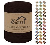Uiopa Macrame Corda 3mm x 300m Marrone Macramè Filo Corda di Cotone Naturale Spago Colorato Cordino per Borse Uncinetto, Wall Hanging, Decorazioni, Bomboniere Fai da Te, Piante da Appendere