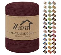 Uiopa Macrame Corda 3mm x 300m Rosso Ruggine Macramè Filo Corda di Cotone Naturale Spago Colorato Cordino per Borse Uncinetto, Wall Hanging, Decorazioni, Bomboniere Fai da Te, Piante da Appendere