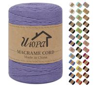 Uiopa Macrame Corda 3mm x 300m Viola Macramè Filo Corda di Cotone Naturale Spago Colorato Cordino per Borse Uncinetto, Wall Hanging, Decorazioni, Bomboniere Fai da Te, Piante da Appendere