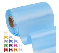 Uiopa Nastro Raso Blu Cielo 10cm x 20m Nastro di Raso Largo Nastri Decorativi Tessuto per Matrimoni, Confezioni Regalo, Taglio Cerimonia, Fasce per Sedie, Fai da Te
