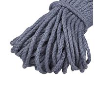 Uiopa Spago Juta 5mm x 10m, Spago Grosso Naturale Corda Canapa Colorato, 3 Fili Corda Iuta per Tiragraffi per Gatto, Artigianato Fai-da-Te, Giardinaggio, Decorazione Domestica (Grigio argento)