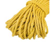 Uiopa Spago Juta 5mm x 10m, Spago Grosso Naturale Corda Canapa Colorato, 3 Fili Corda Iuta per Tiragraffi per Gatto, Artigianato Fai-da-Te, Giardinaggio, Decorazione Domestica (Giallo)