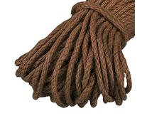 Uiopa Spago Juta 5mm x 10m, Spago Grosso Naturale Corda Canapa Colorato, 3 Fili Corda Iuta per Tiragraffi per Gatto, Artigianato Fai-da-Te, Giardinaggio, Decorazione Domestica (caffè)