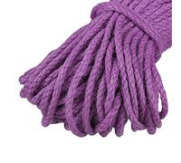 Uiopa Spago Juta 5mm x 10m, Spago Grosso Naturale Corda Canapa Colorato, 3 Fili Corda Iuta per Tiragraffi per Gatto, Artigianato Fai-da-Te, Giardinaggio, Decorazione Domestica (Viola Chiaro)