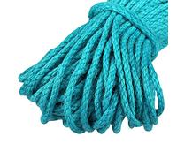 Uiopa Spago Juta 5mm x 10m, Spago Grosso Naturale Corda Canapa Colorato, 3 Fili Corda Iuta per Tiragraffi per Gatto, Artigianato Fai-da-Te, Giardinaggio, Decorazione Domestica (Azzurro)