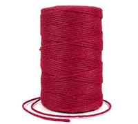 Uiopa Spago Juta Colorato 2mm x 200m Corda Canapa, Spago per Orto Naturale, Filo Juta, Corda Iuta per Decorazioni, Giardinaggio, Mestiere Fai da Te, Confezioni Regalo (Rosso)