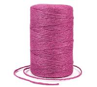 Uiopa Spago Juta Colorato 2mm x 200m Corda Canapa, Spago per Orto Naturale, Filo Juta, Corda Iuta per Decorazioni, Giardinaggio, Mestiere Fai da Te, Confezioni Regalo (Rosa Rossa)