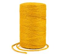 Uiopa Spago Juta Colorato 2mm x 200m Corda Canapa, Spago per Orto Naturale, Filo Juta, Corda Iuta per Decorazioni, Giardinaggio, Mestiere Fai da Te, Confezioni Regalo (Dorato)