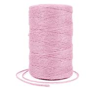 Uiopa Spago Juta Colorato 2mm x 200m Corda Canapa, Spago per Orto Naturale, Filo Juta, Corda Iuta per Decorazioni, Giardinaggio, Mestiere Fai da Te, Confezioni Regalo (Rosa)