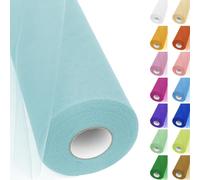 Uiopa Tulle Blu Acqua 30cm x 91m Rotolo Tulle per Bomboniere, Rotolo di Tessuto Poliestere Nastro per Gonna Tutù, Decorazione, Confezioni Regalo, Artigianato Fai-da-Te