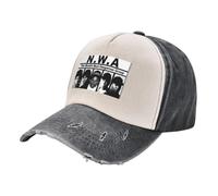 UIOPPIOS Cappellini da Baseball retrò NWA Ice Cube Cappellino Snapback Lavato Unisex Distressed MC Ren Dr. Dre DJ Yella Eazy-E all Seasons Travel Hat cap