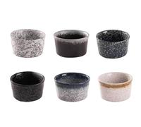 UIOPPOI Set di 6 stampini Piccoli in Porcellana Giapponese, Set di stampini Vintage Creme Brulée, Piatti in Ceramica per soufflé, per Torte, budini, Gelati 8X4.5CM A