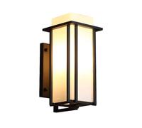 UioQrintan Applique da Parete per Esterni E27 con luci da Parete rustiche in Metallo e Vetro opalino per Portico Esterno per Cortile, terrazza, Balcone, Veranda, IP54, Impermeabile, Taglia B