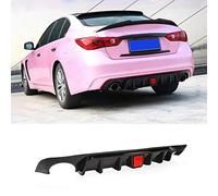 UioQrintan Spoiler Posteriore, Diffusore Posteriore Adatto per paraurti Posteriore Infiniti Q50 2018-2024 con Luce a LED, ABS Nero Lucido