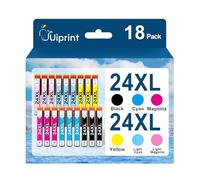 Uiprint Cartucce d'inchiostro compatibili 24XL per stampanti Epson 24 XL Expression Photo XP-970 XP-55 XP-950 XP-860 XP-960 XP-750 XP-760 XP-850 (confezione da 18)