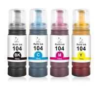 Uiprint inchiostro 104 multipack compatibile per la stampante Epson ET-2710 ET-2711 ET-2712 ET-2714 ET-2715 ET-2720 ET-2721 ET-2726 ET-2810 ET-2815 ET-2820 ET-2821 ET-2825 ET-2826 ET-4700 ET-4800
