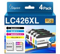 Uiprint LC426XL LC-426XL Cartucce compatibili per Brother LC426 LC426VAL | compatibili per Brother MFC-J4335DW MFC-J4340DW MFC-J4535DW MFC-J4540DW (4-Pack, Nero/Ciano/Magenta/Giallo)