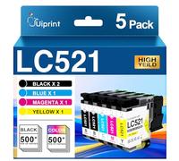 Uiprint LC521 LC521XL Cartucce d'inchiostro Compatibili per Brother LC-521