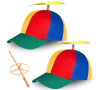 Uirheurd 2Pcs Cappello Elica Cappellino Con Ventola Colorato Cappellino Con Elica Baseball Cap Per Adulti E Bambin Per La Commedia Dei Festival Delle Feste