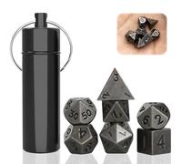 Uirheurd 7 Pezzi Dadi D&D Set, Mini Set Dadi Metallo Dadi DND, Dadi Poliedrici con Custodia per Dadi Portachiavi, Dadi da Gioco per Dungeons and Dragons RPG MTG DND Dadi Giochi da Tavolo Regali
