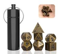 Uirheurd Mini Set Dadi D&D 7 Pezzi in Metallo Con Custodia Portachiavi - Poliedrici da Gioco per Dungeons and Dragons RPG MTG Giochi da Tavolo