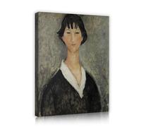 UIRINGART Amedeo Modigliani Famoso Dipinto Replica Opera d'Arte Stampa Giovane Ragazza con Capelli Neri Tela Poster Pittura Arte Della Parete per Ufficio Decor 60x80cm telaio interno