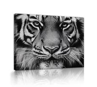 UIRINGART Bianco e nero Wildlife Poster Stampa Maestosa Tigre Tela Arte Della Parete Immagini Di Animali Moderni Opere D'arte per Camera Da Letto Ufficio Home Decor 50x70cm telaio interno