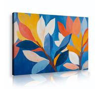 UIRINGART Colorato Foglia Astratta Tela di Canapa Arte Della Parete Grande Moderna Natura Dipinti Immagini Stampe di Opere d'Arte Botanici Poster per Soggiorno Decor 60x90cm telaio interno