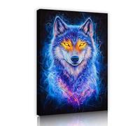 UIRINGART Dream Wolf Canvas Wall Art Vibrante Immagini Di Animali Poster Di Fauna Selvatica Pittura Stampe di opere d'arte moderne per soggiorno Camera da letto Home Decor 60x90cm telaio interno