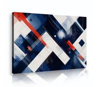 UIRINGART Geometrico Astratto Tela di Canapa Arte Della Parete Moderno Blu Rosso Design Immagini Stampe Opere d'Arte Poster Contemporanei Pittura per Home Office Decor 65x100cm