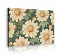 UIRINGART Margherita Floreale Tela Arte Della Parete Botanica Natura Immagini Opere d'Arte Stampe Pastello Fiore Poster Pittura per Soggiorno Camera Da Letto Decor 45x70cm telaio interno