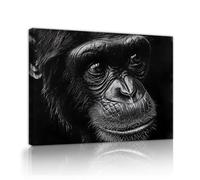 UIRINGART Scimmia Ritratto Tela Arte Della Parete Immagini Di Animali Stampe Stampe Poster A Tema Della Fauna Selvatica Pittura Murale Moderna Per Bagno Home Decor 50x70cm telaio interno