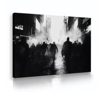 UIRINGART Urban Silhouette Mist Canvas Wall Art Immagini di città moderne Stampe di opere d'arte Poster di scene di strada contemporanee Pittura per l'arredamento dell'ufficio 50x80cm telaio interno