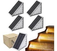 UIRPK Curb Appeal Lights,Instant Curb Appeal Solar Lights Auto On off, Curb Appeal Lighting, Triangle Solar Step Lights, Ip67 Waterproof Outdoor Solar Sensor Lights for Steps (4PCS)
