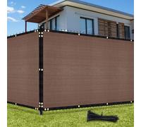 UIRWAY Telo Ombreggiante Sabbia 1,22m x 15,24m Rete Ombreggiante Occhiellato Protezione 90% Blocco Privacy Servizio Pesante HDPE 170g/m² Frangivista per Recinzione Giardino Terrazzo (Marrone)