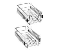 Uisebrt - 2 cassetti telescopici da cucina, 30 cm, per camera da letto, organizer, scaffali estraibili totalmente, portata 20 kg